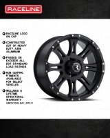 Raceline 981 Raptor 18x9in / 8x165.1 BP / -6mm Offset / 125.2mm Bore - Satin Black Wheel thumbnail 5