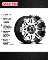 Raceline 982 Raptor 18x9in / 8x165.1 BP / 20mm Offset / 125.2mm Bore - Black & Machined Wheel thumbnail 5