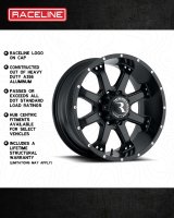 Raceline 991B Assault 16x8in / 8x165.1 BP / 0mm Offset / 125.2mm Bore - Satin Black Wheel thumbnail 6
