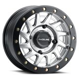 Raceline A12SB Squad 15x7in/4x156 BP/10mm Offset/132.5mm Bore - Silver & Black Ring Beadlock Wheel thumbnail 1