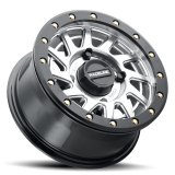 Raceline A12SB Squad 15x7in/4x156 BP/10mm Offset/132.5mm Bore - Silver & Black Ring Beadlock Wheel thumbnail 2