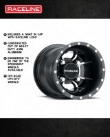Raceline A77 Mamba 15x7in / 4x137 BP / 10mm Offset / 110.2mm Bore - Black & Machined Wheel thumbnail 9
