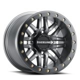 Raceline A91G Ryno 15x7in/4x137 BP/10mm Offset/110.18mm Bore - Gunmetal & Black Ring Beadlock Wheel thumbnail 4