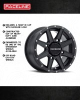 Raceline A92B Hostage 14x7in / 4x156 BP / 2+5 -47mm Offset / 83.8mm Bore - Satin Black Wheel thumbnail 3