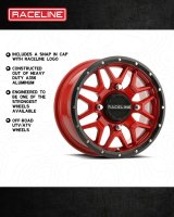 Raceline A94R Krank 14x7in / 4x110 BP / 10mm Offset / 83.8mm Bore - Red & Black Lip Wheel thumbnail 4
