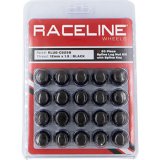 Raceline Spline Lug Nut Kit with Spline Key 12 x 1.5 - 20 Pack - Black thumbnail 1