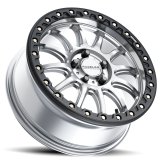 Raceline A14SB Alpha 15x10in/4x137 BP/10mm Offset/110.18mm Bore - Silver & Blk Ring Beadlock Wheel thumbnail 3