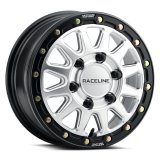 Raceline A14SB Alpha 15x10in/4x156 BP/10mm Offset/132.5mm Bore - Silver & Blk Ring Beadlock Wheel thumbnail 4