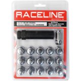 Raceline Spline Lug Nut Kit with Spline Key 12 x 1.5 - 16 Pack - Chrome thumbnail 1