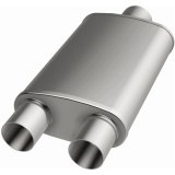 MagnaFlow Performance 409 Stainless Steel 2.25 Inch Muffler 12148 Muffler, in. Inlet/Dual 2.00 in. Outlet, Steel, Natural, Each thumbnail 6