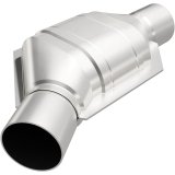 MagnaFlow Universal Catalytic Converter 2.25in Angled Inlet Front CA thumbnail 2
