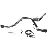 QTP 2014-2018 Silverado/Sierra QTP Screamer Split Rear Exit Cat Back Black Tips thumbnail 1