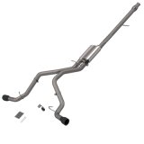 QTP 2014-2018 Silverado/Sierra QTP Screamer Split Rear Exit Cat Back Black Tips thumbnail 2