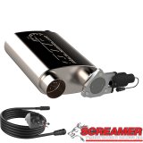 QTP 3in Weld-On 304SS Screamer Muffler w/Bolt-On QTEC Electric Cutout thumbnail 5