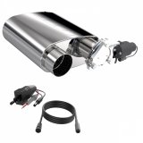 QTP 3in Weld-On 304SS Screamer Muffler Short Case w/Bolt-On QTEC Electric Cutout thumbnail 3