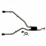 QTP 2019-2024 Ram 1500 QTP Screamer Split Rear Exit Cat Back Black Tips thumbnail 4