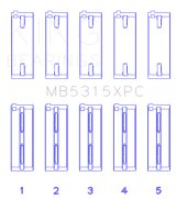 King Engine Bearings Mitsubishi 4G63/4G64 Coated Performance Main Bearing Set - Size STD thumbnail 2