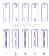 King Engine Bearings Mitsubishi 4G63/4G64 Coated Performance Main Bearing Set - Size STD thumbnail 6