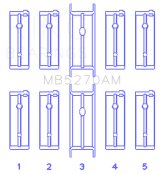 King Chrysler 148/148 Turbo DOHC 16V / Jeep 148 DOHC 16V (Size +0.75mm) Main Bearing Set thumbnail 6