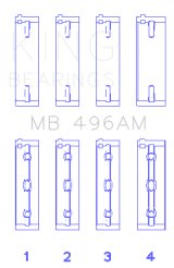King Engine Bearings Mazda KL V6 (Size STD) Main Bearing Set of 4 thumbnail 2