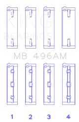 King Engine Bearings Mazda KL V6 (Size STD) Main Bearing Set of 4 thumbnail 5