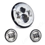Letric Lighting 7in LED Headlight W/Passing Lamps Chrome thumbnail 2