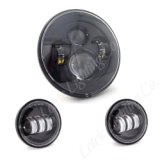 Letric Lighting 7in LED Headlight W/Passing Lamps Black thumbnail 1