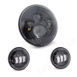 Letric Lighting 7in LED Headlight W/Passing Lamps Black thumbnail 2