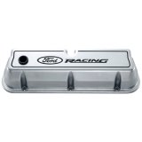 Ford Racing Logo Die-Cast Black Valve Covers Polished thumbnail 2