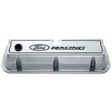 Ford Racing Logo Die-Cast Black Valve Covers Polished thumbnail 3