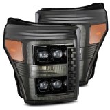 AlphaRex 11-16 Ford F-350 SD NOVA LED Proj Headlights Plank Style Alpha Blk w/Activ Light/Seq Signal thumbnail 2