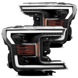 AlphaRex 18-19 Ford F-150 PRO-Series Proj Headlights Plank Style Matte Blk w/Activ Light/Seq Signal thumbnail 3