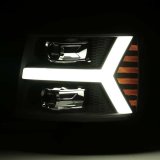 AlphaRex 07-13 Chevy 1500HD PRO-Series Proj Headlights Plank Style Chrome w/Activ Light/Seq Signal thumbnail 6