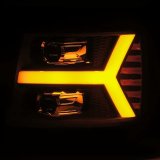 AlphaRex 07-13 Chevy 1500HD PRO-Series Proj Headlights Plank Style Chrome w/Activ Light/Seq Signal thumbnail 7