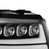 AlphaRex 07-13 Chevy Avalanche NOVA LED Proj Headlights Plank Style Gloss Black w/Activ Light/DRL thumbnail 3