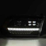 AlphaRex 09-18 Dodge Ram 2500HD LUXX LED Proj Headlights Plank Style Black w/Seq Signal/Smoked DRL thumbnail 9