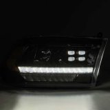 AlphaRex 09-18 Dodge Ram 1500HD PRO-Series Proj Headlights Plank Style Alpha Black w/Seq Signal/DRL thumbnail 8