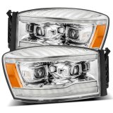 AlphaRex 06-08 Dodge Ram 1500HD PRO-Series Projector Headlights Plank Style Chrome w/Seq Signal/DRL thumbnail 3