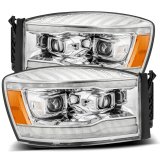 AlphaRex 06-08 Dodge Ram 1500HD LUXX LED Projector Headlights Plank Style Chrome w/Seq Signal/DRL thumbnail 2