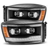 AlphaRex 06-08 Dodge Ram 1500HD LUXX LED Projector Headlights Plank Style Black w/Seq Signal/DRL thumbnail 2