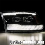 AlphaRex 09-18 Dodge Ram 1500HD PRO-Series Proj Headlights Plank Style Black w/Seq Signal/Smoked DRL thumbnail 5