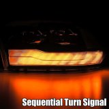 AlphaRex 09-18 Dodge Ram 1500HD PRO-Series Proj Headlights Plank Style Black w/Seq Signal/Smoked DRL thumbnail 6