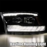AlphaRex 09-18 Dodge Ram 1500HD PRO-Series Proj Headlights Plank Style Black w/Seq Signal/Smoked DRL thumbnail 7
