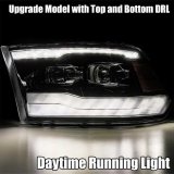 AlphaRex 09-18 Dodge Ram 1500HD PRO-Series Projector Headlights Plank Style Black w/Seq Signal/DRL thumbnail 8