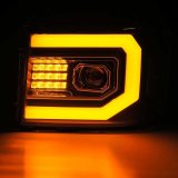 AlphaRex 07-13 GMC 1500HD PRO-Series Proj Headlights Plank Style Matte Blk w/Activ Light/Seq Signal thumbnail 4