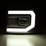 AlphaRex 07-13 GMC 1500HD PRO-Series Proj Headlights Plank Style Matte Blk w/Activ Light/Seq Signal thumbnail 6