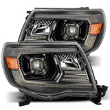 AlphaRex 05-11 Toyota Tacoma LUXX LED Projector Headlights Plank Style Alpha Black w/Activ Light/DRL thumbnail 3