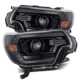 AlphaRex 12-15 Toyota Tacoma PRO-Series Projector Headlights Plank Style Alpha Black w/DRL thumbnail 1