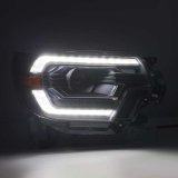 AlphaRex 12-15 Toyota Tacoma PRO-Series Projector Headlights Plank Style Alpha Black w/DRL thumbnail 5