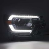 AlphaRex 12-15 Toyota Tacoma LUXX LED Projector Headlights Plank Style Alpha Black w/DRL thumbnail 8